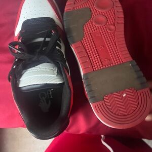 Off-White Black and Red Sneakers with Bold Sole